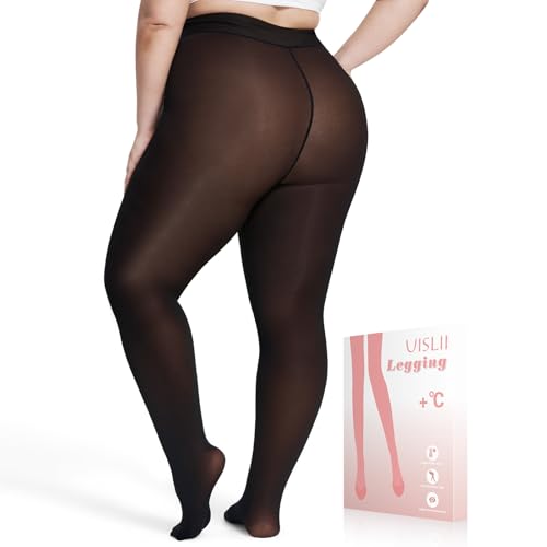Image of UISLII Plus Size Fleece Lined Tights for Women