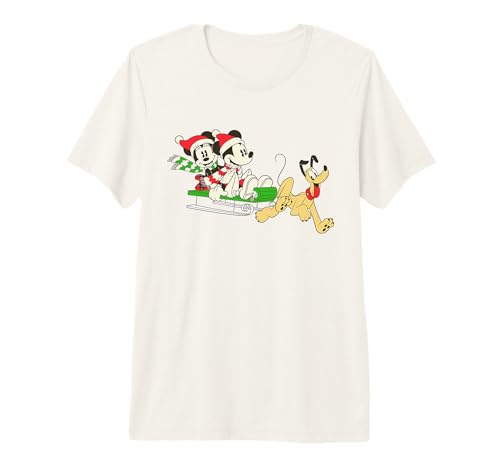 T-shirt Mickey et Minnie Vintage Disney - Haut de Noël Premium en Coton