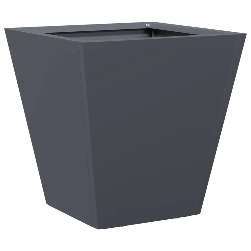 Set di 2 vasi per piante color antracite, 30 x 30 x 30 cm, robusta fioriera in acciaio per giardino, balcone e terrazza, vaso quadrato per piante ed erbe