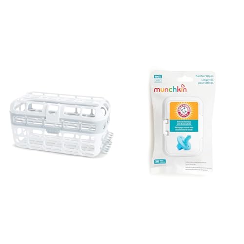 Image of Munchkin Dishwasher Basket for Bottles, Pacifiers, Cups, 1 Pack & Arm & Hammer Pacifier Wipes, 36 Count