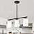 3-Light Modern Island Lights for Kitchen, Black Dining Room Light Fixtures Farmhouse Linear Chandeliers Over Table, White Frosted Glass Adjustable Hanging Light Kitchen Pendant Lighting Over Island