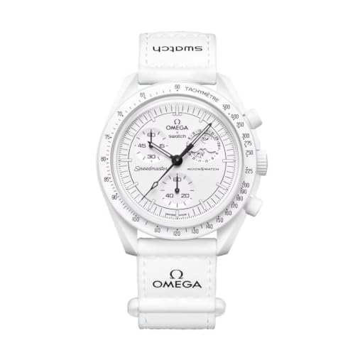 Image of Swatch BIOCERAMIC MISSION TO THE MOONPHASE - FULL MOON - SO33W700 WHITE, White, strap