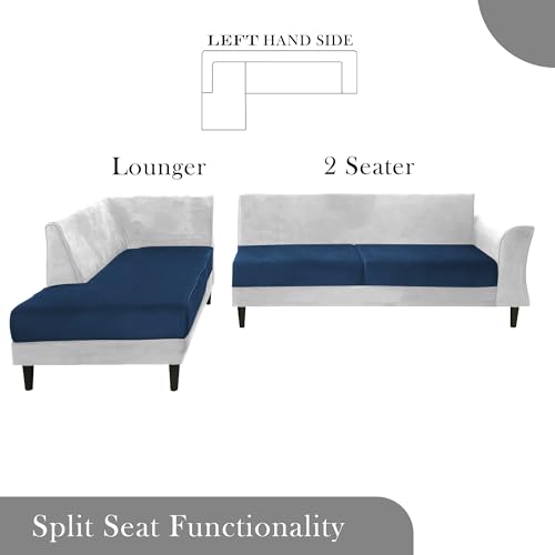 Image of Gratly LHS 4 Seater L Shape Sofa Set for Living Room (Blue Grey Colour) Premium Fabric Sofa