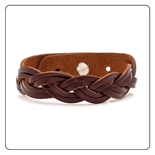 Punk Rock Braided Leather Wristband Cuff Bracelet2