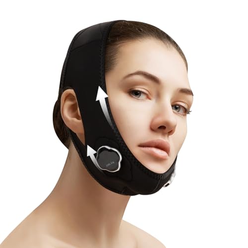 ANLAN Reductor de papada Lifting V-Face eléctrico, EMS Masajeador facial 3 modos 5 niveles, línea mandíbula sharp, Lifting y Reafirmante