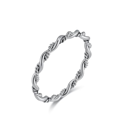 JESMING Personalized Twist Round Thread Double Strand Braided 18k Gold Plating Titanium Steel Rings...
