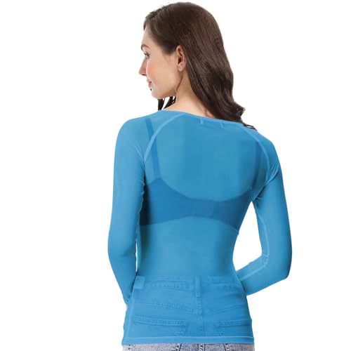 Image of Buauty Sheer Tops for Women,Mesh Fishnet Tops Plus Size,Stylish and Sensational Mesh Blouses for Fashion-Forward Ladies