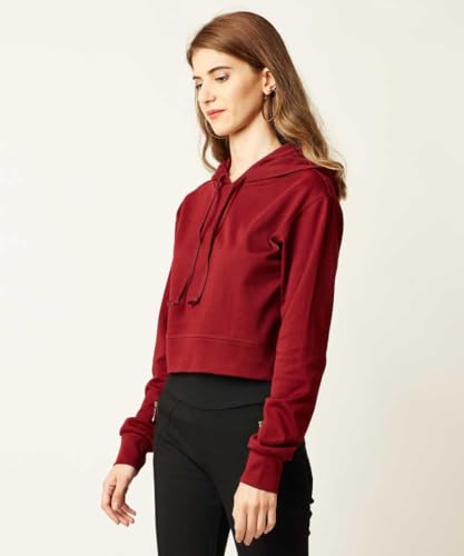 Image of Girls and Womens Long Sleeve Casual Solid Crop Top Hoodies (Foe Summer and Winterwear Both)