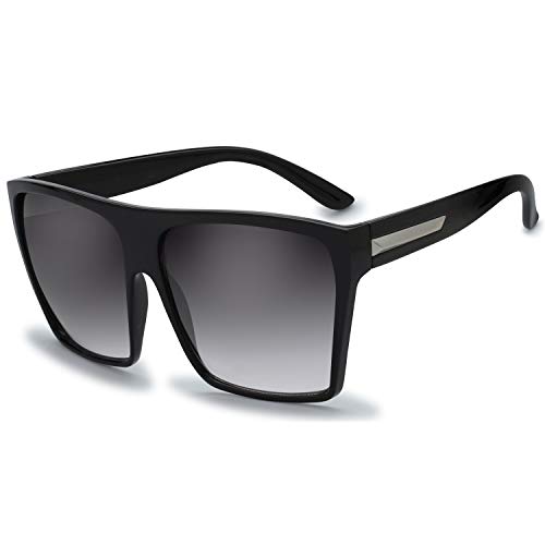 The Fresh Large Oversized Fashion Square Flat Top Sunglasses - Exquisite Packaging