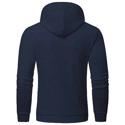 Mens Pullover Hoodie Long Sleeve Hooded Sweatshirt Casual Hoodies Square Pattern3