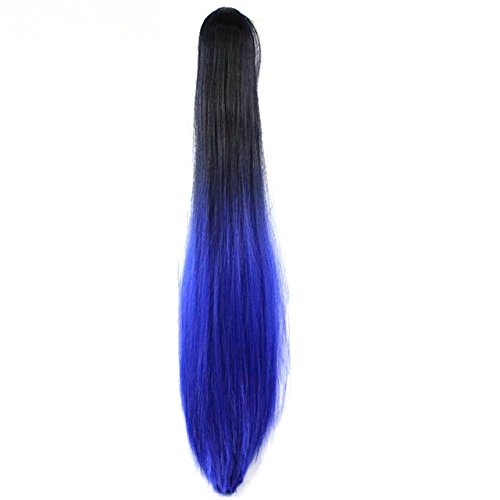 22 cm de largo Silky recto pinza para en/sobre Ponytail Ombre color dos tonos Clip en extensiones de pelo Postizos