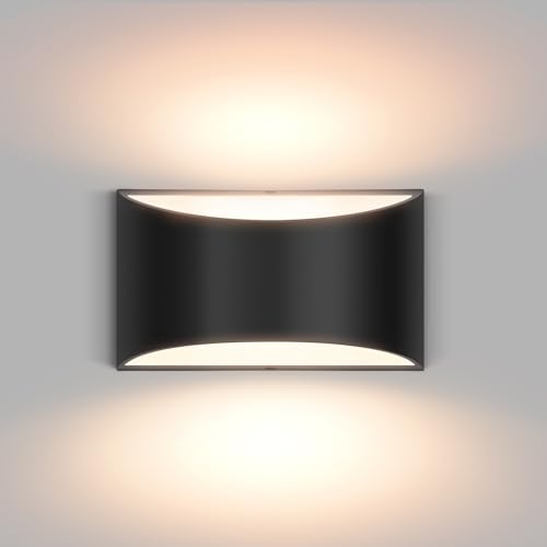 Image of Black Modern LED Wall Sconce,Warm White 3000K Indoor Wall Lights 1 Pack Hardwired Up and Down Wall Mount Light for Bedroom Living Room Bathroom Hallway Entryway Stairwell (with G9 Bulbs)