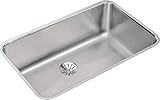 Elkay ELUH281610PD Lustertone 30-1/2' Undermount Single Basin Stainless Steel Kitchen Sink with Basket Strainer - Stainless Steel