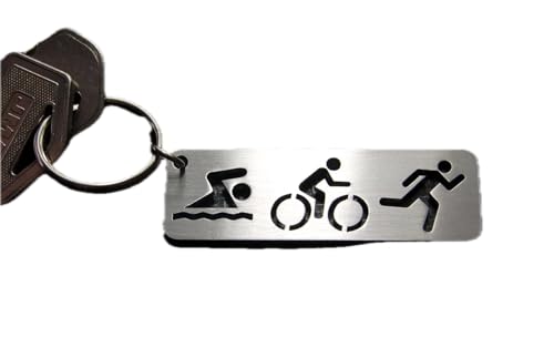 Porte-clés de sport en acier brossé argenté élégant de 4cm avec son écrin