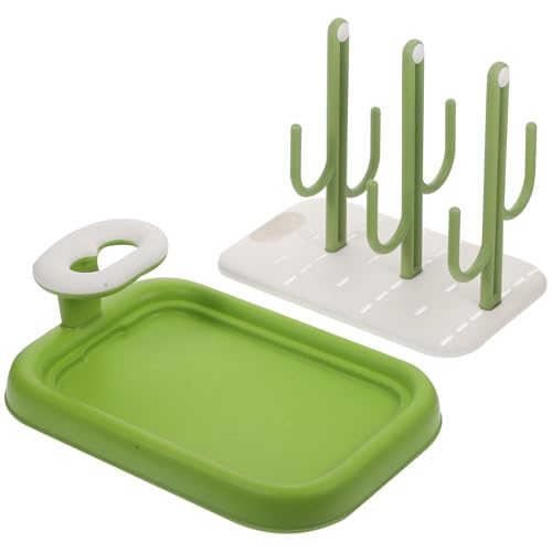 PartyKindom Escurridor de Biberones Portátil para Botellas de Soporte Multifuncional Seguro para Secar Biberones Vasos y Accesorios Base Recogegotas Fácil Limpieza Diseño Compacto para