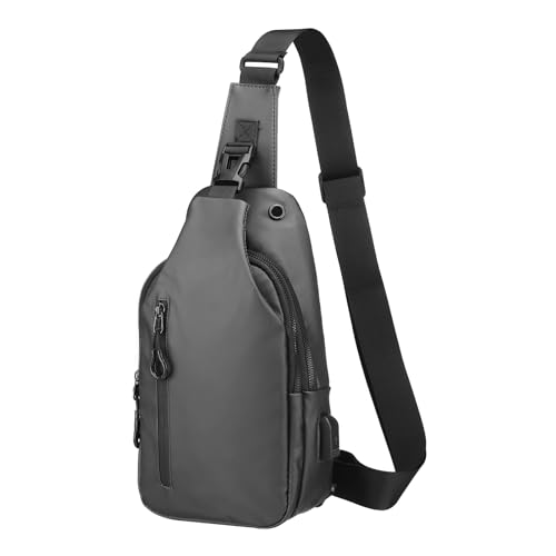 PU Sling Bag Crossbody Backpack - Multipurpose Casual Packs - USB Charge Port
