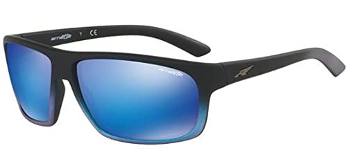 Arnette Men's An4225 Burnout Rectangular Sunglasses, Black Blue/Green Mirrored Light Blue, 64 Mm #TOP17