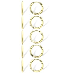 14K Gold - 5 Pairs(10mm)