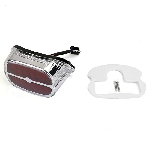 Areyourshop Red LED Tail Brake Light Lamp For Harley Sportster Dyna Softail Road King Glide fatboy Touring Road Glide Road King XL Chrome