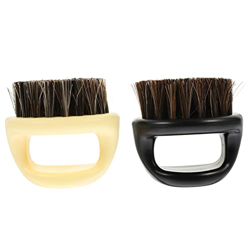 ARTSEWPLY 2Pcs Handheld Grooming Brush for Men Beard Comb Brush Essential Hair Cleaning Tool for Neck Ears and Face Exfoliates Skin Reduces Beard Itch