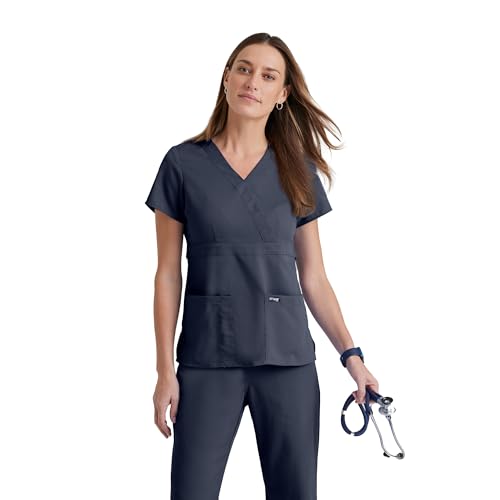 Chemises médicales femme Barco junior-fit haut de gamme à col croisé élégant