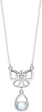 MOCHAMIK Collar De Plata, Collar De Plata De Ley S925 para Mujer Elegante Señoras Zirconia Cristal Colgante De Piedra Lunar Joyería De Regalo Regalo De Cumpleaños para Niñas
