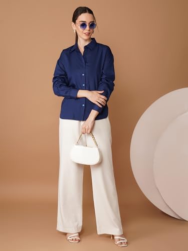 Image of OOMPH! Full Sleeve Stylish Western Drop Shoulder Shirts for Women Regular fit Shirts for Woman