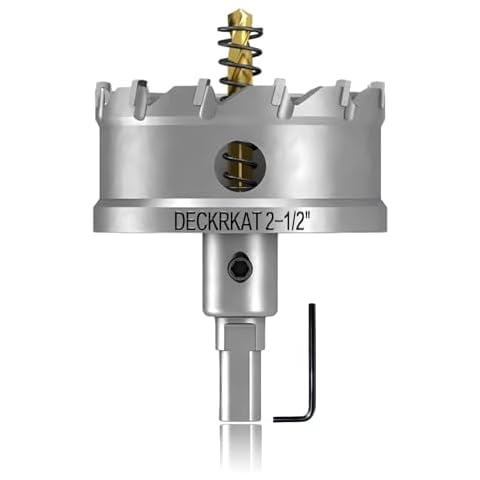 2-1/2" TCT Hole Saw for Hard Metal, Heavy Duty 65mm Tungsten Carbide Tipped Hole Cutter with Spring-Loaded Pilot Drill Bit for Stainless Steel, Metal, Iron, and Plastic Cover