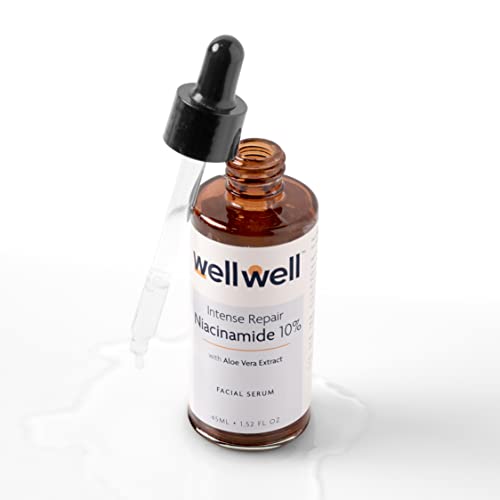 wellwell Niacinamide 10% Serum, 45ml | Treats Blemishes, Acne Scars, Improves Skin Texture | For all Skin Types | Fragrance Free