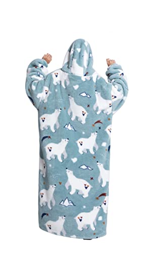 Pterygoid Extra Long Oversized Blanket Hoodie,Wearable Hooded Blanket Adult for Women and Men,Hoodie Blanket with Pocket,Fluffy Throw Sweatshirt - Image 4