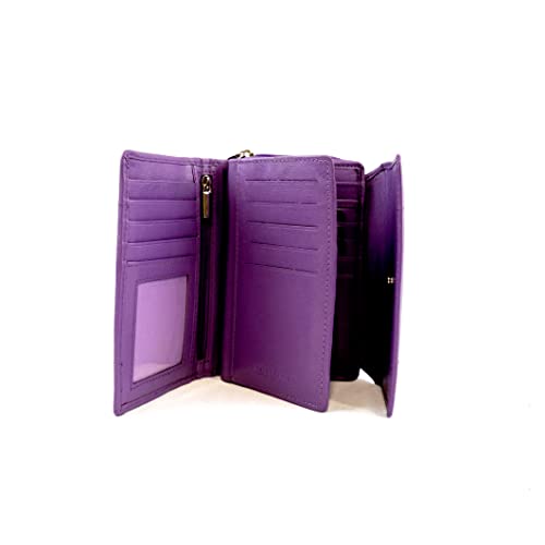 Woodland Leathers Purses for Women, Real Leather RFID Protection Small Purse Wallet with Card and Zip Coin Pockets