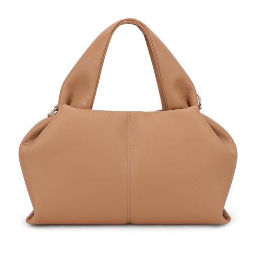 CHAMAIR Kleine Handtasche Damen Umhängetasche Ledertasche Damen-Henkeltaschen Dumpling Crossbody Bag Moden PU Leder Geldbörse Handtaschen mit Abnehmbarer Schultergurt