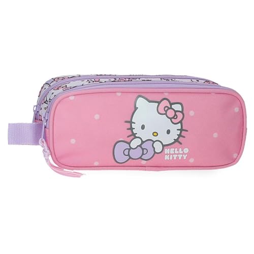 HELLO KITTY My Favourite Bow Estuche Doble Rosa 23x9x7 cms Poliéster L