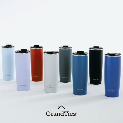 Grandties Insulated Coffee Tumbler Cup W/Tritan Lid | Leak Proof, Reusable, Double Walled Vacuum Stainless Steel Travel Mug | 20Oz (Snowy: Pearl) #TOP7