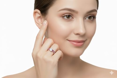 Image of Choose Your Gemstone Round Split Halo Pave Diamond CZ Ring Rose Gold Plated Round Shape Halo Engagement Rings Matching Jewelry Wedding Jewelry Easy to Wear Gifts US Size 4 to 12