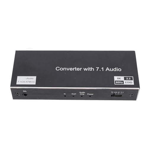 8K 60Hz 1x2 HDMI Splitter, 8K 60Hz 4K 120Hz 3D HD Display Interface Splitter, 40Gbps HDMI Splitter 1 in 2 Out for HDTV STB DVD Projector PC Game Machine (US)