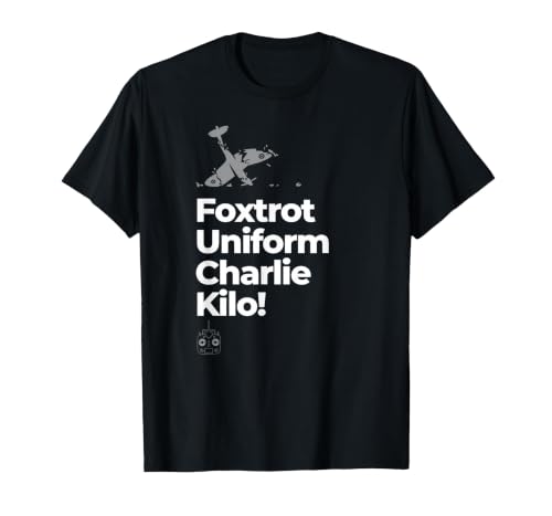 Foxtrot Unifrom Charlie Kilo Funny RC Plane T-Shirt, Men, Black, Small