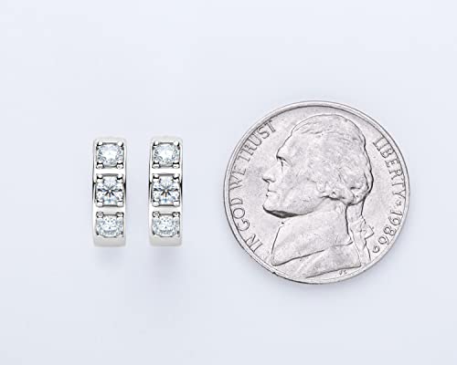 Moissanite Hoop Earrings Men, Lab Created Imitation Diamond 925 Sterling Silver Hypoallergenic 4.5MM Male Huggie, Anniversary Valentines Jewelry Gifts for Men Husband4