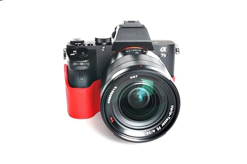 Demi-caméra cuir véritable pour Sony A7S Mark II en voyage urbain
