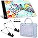 PP OPOUNT Diamond Painting A4 5D LED Light Pad Set Including Polyester Felt Hand Held Case Bag, A4 LED Light Pad, Stand Holder and Black Pad Clip for DIY Art Craft Diamond Painting Sketching
