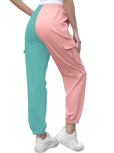 Image of Cromoncent Girls&Womens Cargo Pants Elastic Waist Lightweight Outdoor Jogger Pants, 6 Years - XX-Large