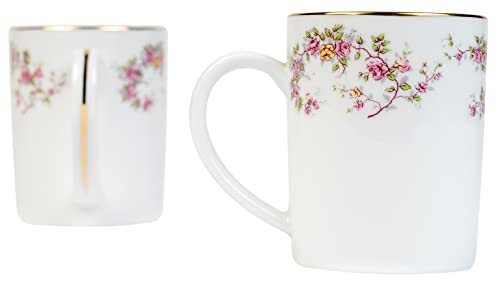 Image of Dankotuwa, World-Class Tableware Set Of 2 Luxury Porcelain Coffee Mugs 250Ml With 24K Gold | Elegant And Durable Cups |Gift For Any Occasion (Rose Garden)
