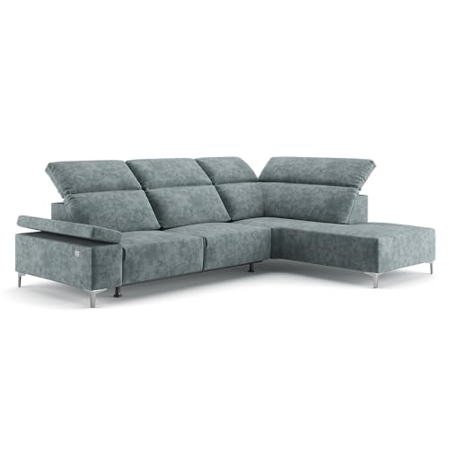 VitaliSpa Sofa L Form James, Couch, Grau, 301 x 218 cm Rechte Ecke