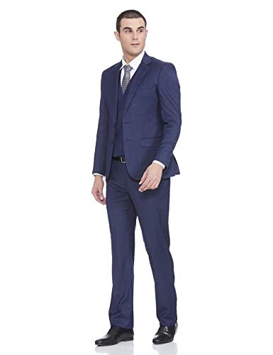 Image of Raymond Rayon Blend Men's Full Sleeve Contemporary FIT Dark Blue Formal Suit