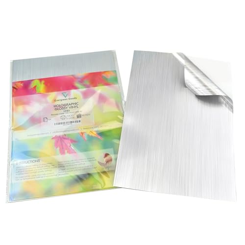 Autocollant vinyle argenté holographique A4 motif lignes imprimable