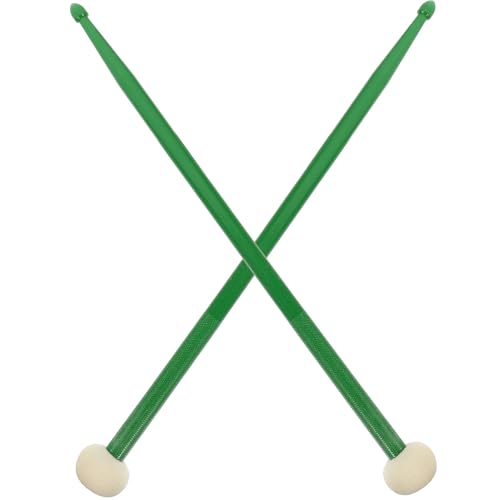 Baquetas de percusión doble punta de nailon verde oscuro