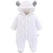 Morbuy Traje de Nieve Bebé, Recién Nacido Espesar Ropa de Invierno Footed Peleles Mameluco con Capucha Cálido Monos para Niños Niñas (59cm (3M), Blanco)