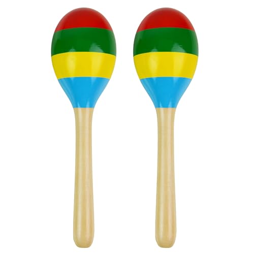 A-Star Wooden Multi Coloured Maracas - Pair - 22...