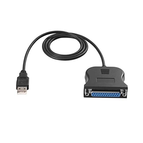 Preisvergleich Produktbild Schwarz Bidirektionale parallele Schnittstellenkommunikation USB zu 25-poligem DB25-Paralleldruckerkabel Adapter Kabelkonverter MarinoCOW
