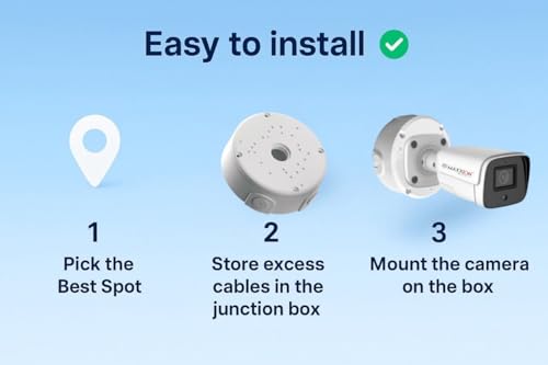 Image of 5x5 inch Round Waterproof PVC Junction Box for CCTV Camera, Heavy Duty Outdoor Electrical Enclosure, 3 Entry Inlets, Wire Protection - Pack of 2